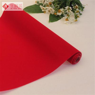 紅色水刺長(zhǎng)毛植絨布（A01.C1.0028)